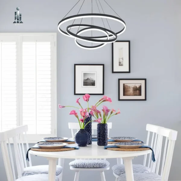 Black 3 Ring Pendant Light: Versatile Applications And Easy Installation