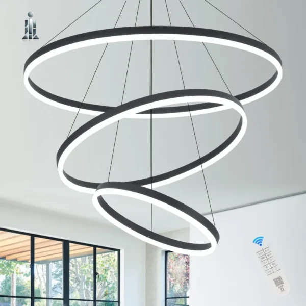 Black 3 Ring Pendant Light: Versatile Applications And Easy Installation