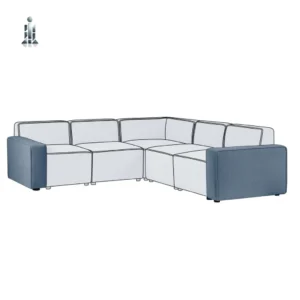 Lago Combination Sofa Pair Of Arms – Grey