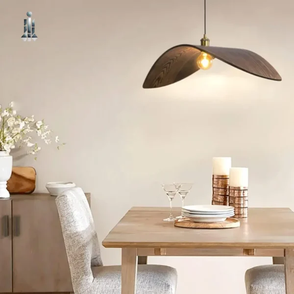 Modern Curved Wood Pendant Light: Illuminate Your Home